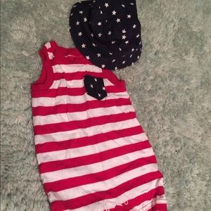 0/3 month romper boys/girls w/hat